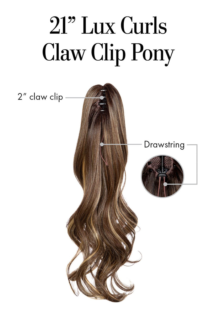 21″ Lux Curls Claw Clip Pony