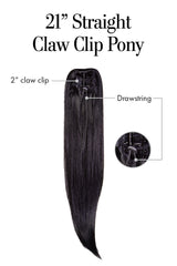 21″ Straight Claw Clip Pony