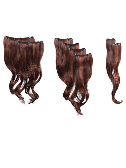 18" WAVY CLIP IN HAIR EXTENSIONS 8 PIECES HD